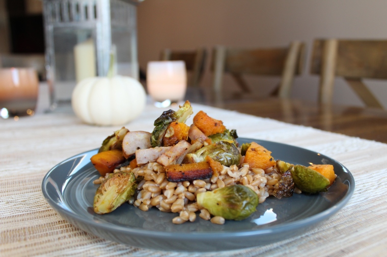 Farro Butternut Squash Brussels Sprouts Chicken Apple Sausage